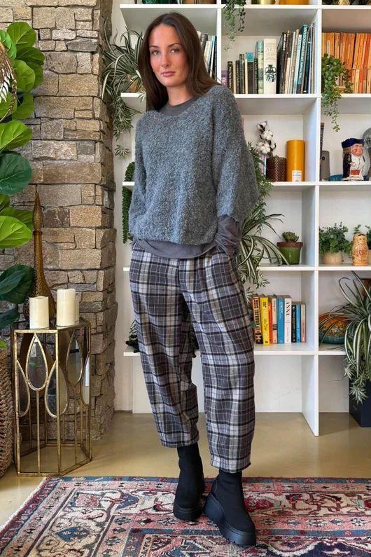 Lola Boucle Slouch Knit Grey